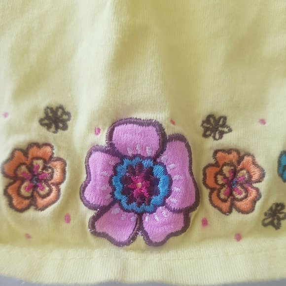 Emmas Garden Blouse Top Size 24 months Yellow Embroidery Floral Short Sleeve - Picture 5 of 12